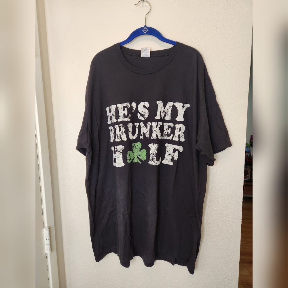 He's My Drunker Half St. Patty's Day Black Tshirt